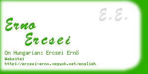 erno ercsei business card