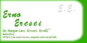 erno ercsei business card